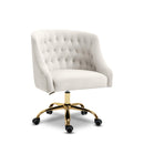 Meridian Arden Cream Velvet Upholstered Office Chair IMAGE 1