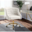  Meridian Arden Cream Velvet Upholstered Office Chair IMAGE 2