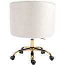  Meridian Arden Cream Velvet Upholstered Office Chair IMAGE 3