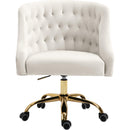  Meridian Arden Cream Velvet Upholstered Office Chair IMAGE 4