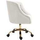  Meridian Arden Cream Velvet Upholstered Office Chair IMAGE 5