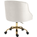  Meridian Arden Cream Velvet Upholstered Office Chair IMAGE 6