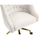  Meridian Arden Cream Velvet Upholstered Office Chair IMAGE 8