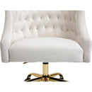  Meridian Arden Cream Velvet Upholstered Office Chair IMAGE 9