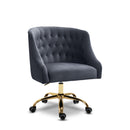  Meridian Arden Grey Velvet Upholstered Office Chair IMAGE 1