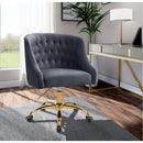  Meridian Arden Grey Velvet Upholstered Office Chair IMAGE 2