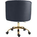  Meridian Arden Grey Velvet Upholstered Office Chair IMAGE 3