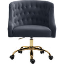  Meridian Arden Grey Velvet Upholstered Office Chair IMAGE 4