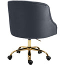  Meridian Arden Grey Velvet Upholstered Office Chair IMAGE 6