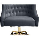  Meridian Arden Grey Velvet Upholstered Office Chair IMAGE 9