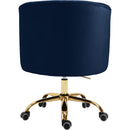  Meridian Arden Navy Velvet Upholstered Office Chair IMAGE 3
