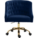  Meridian Arden Navy Velvet Upholstered Office Chair IMAGE 4