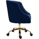  Meridian Arden Navy Velvet Upholstered Office Chair IMAGE 5