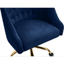  Meridian Arden Navy Velvet Upholstered Office Chair IMAGE 8