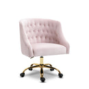  Meridian Arden Pink Velvet Upholstered Office Chair IMAGE 1