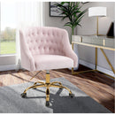  Meridian Arden Pink Velvet Upholstered Office Chair IMAGE 2