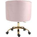 Meridian Arden Pink Velvet Upholstered Office Chair IMAGE 3
