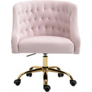  Meridian Arden Pink Velvet Upholstered Office Chair IMAGE 4