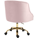  Meridian Arden Pink Velvet Upholstered Office Chair IMAGE 6