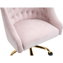  Meridian Arden Pink Velvet Upholstered Office Chair IMAGE 8