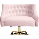  Meridian Arden Pink Velvet Upholstered Office Chair IMAGE 9