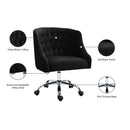  Meridian Arden Black Velvet Upholstered Office Chair IMAGE 12