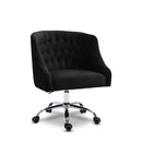  Meridian Arden Black Velvet Upholstered Office Chair IMAGE 1