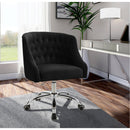  Meridian Arden Black Velvet Upholstered Office Chair IMAGE 2