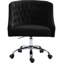  Meridian Arden Black Velvet Upholstered Office Chair IMAGE 4
