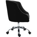  Meridian Arden Black Velvet Upholstered Office Chair IMAGE 5