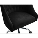  Meridian Arden Black Velvet Upholstered Office Chair IMAGE 8