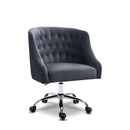  Meridian Arden Grey Velvet Upholstered Office Chair IMAGE 1