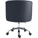  Meridian Arden Grey Velvet Upholstered Office Chair IMAGE 3
