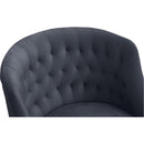  Meridian Arden Grey Velvet Upholstered Office Chair IMAGE 6