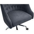  Meridian Arden Grey Velvet Upholstered Office Chair IMAGE 8