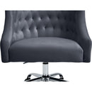  Meridian Arden Grey Velvet Upholstered Office Chair IMAGE 9