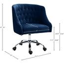  Meridian Arden Navy Velvet Upholstered Office Chair IMAGE 11
