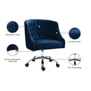  Meridian Arden Navy Velvet Upholstered Office Chair IMAGE 12