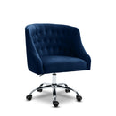  Meridian Arden Navy Velvet Upholstered Office Chair IMAGE 1