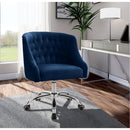  Meridian Arden Navy Velvet Upholstered Office Chair IMAGE 2