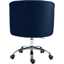  Meridian Arden Navy Velvet Upholstered Office Chair IMAGE 3