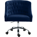  Meridian Arden Navy Velvet Upholstered Office Chair IMAGE 4