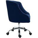 Meridian Arden Navy Velvet Upholstered Office Chair IMAGE 5