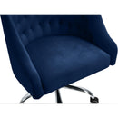  Meridian Arden Navy Velvet Upholstered Office Chair IMAGE 8