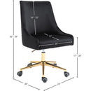  Meridian Karina Black Velvet Upholstered Office Chair IMAGE 11