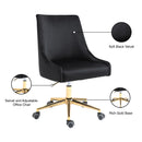  Meridian Karina Black Velvet Upholstered Office Chair IMAGE 12