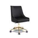  Meridian Karina Black Velvet Upholstered Office Chair IMAGE 1
