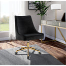  Meridian Karina Black Velvet Upholstered Office Chair IMAGE 2