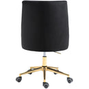  Meridian Karina Black Velvet Upholstered Office Chair IMAGE 3