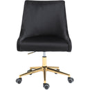  Meridian Karina Black Velvet Upholstered Office Chair IMAGE 4
